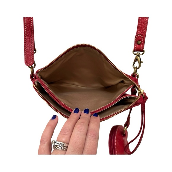 🇨🇦 ROOTS Twinsie Bag 2.0 Cloud Leather Crossbody bag and matching coin pouch - Picture 12 of 14